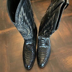 Black Snake Skin Boots